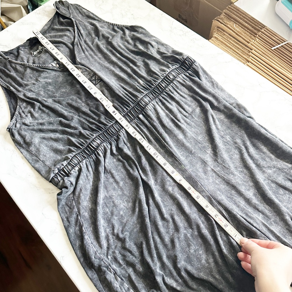 TORRID Love Sick Gray Acid Wash Sleeveless Hooded Jumpsuit Women's Plus Size 1X - Picture 10 of 12
